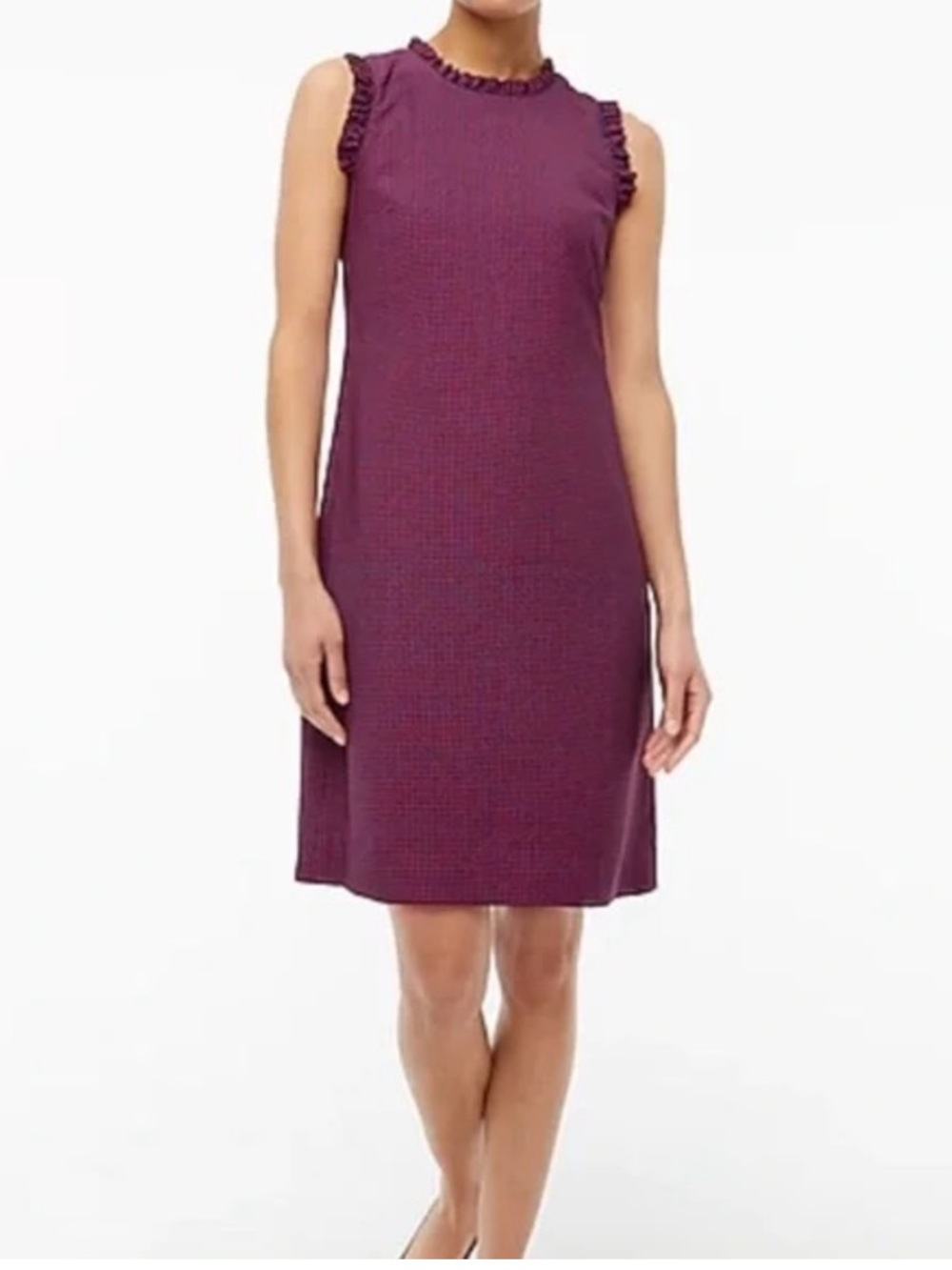 J. Crew Factory Printed Ruffleneck Suit Dress